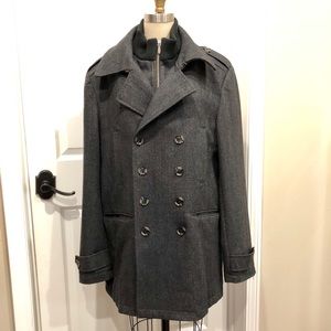 7 diamonds glasgow charcoal wool coat